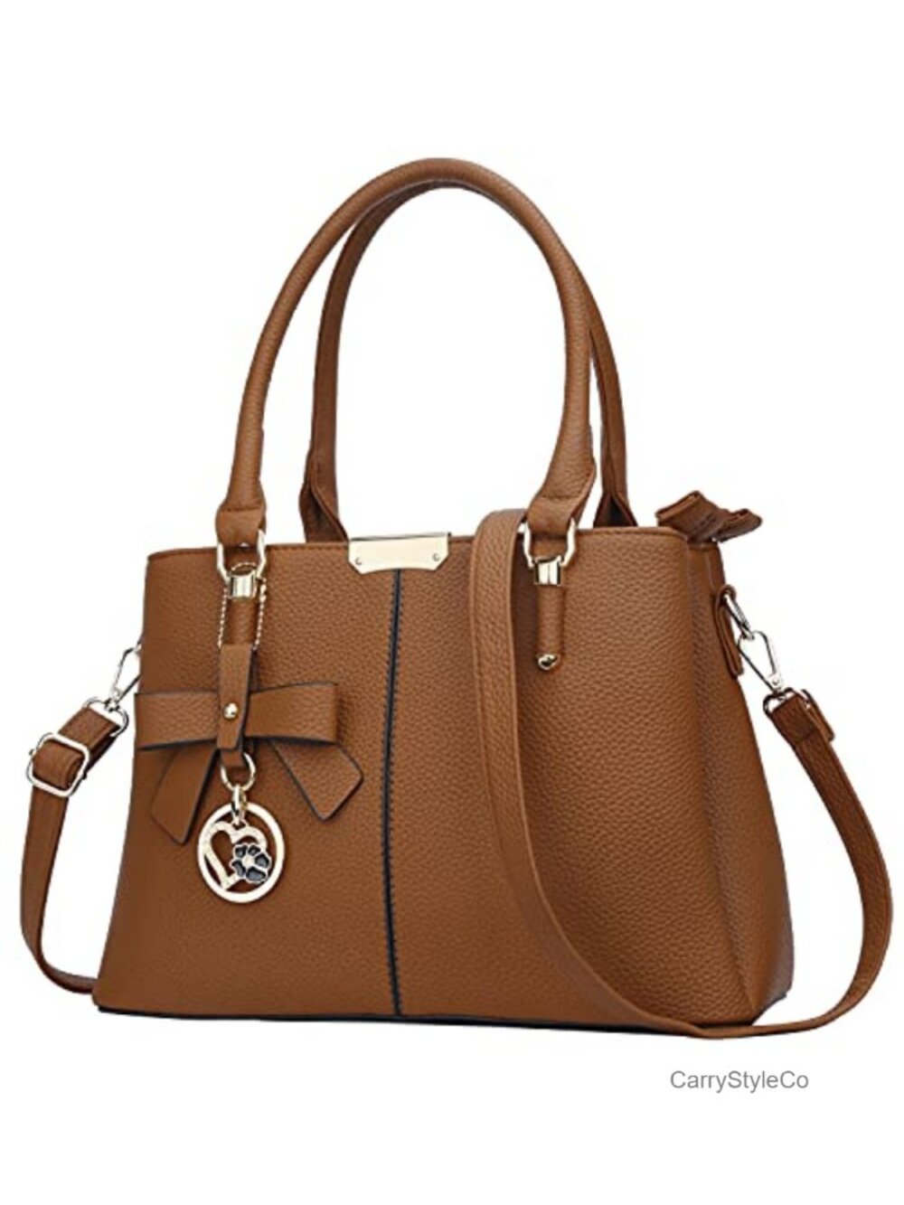 Women's PU Leather Top Handle Satchel Handbag Medium Purse